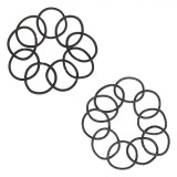 Elastice Păr, Set 20 Bucăți, Negru cu Lurex Argintiu, Oem