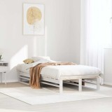 Cumpara ieftin Cadru de pat fără saltea, alb, 75x190 cm, lemn masiv de pin