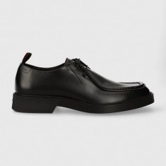 HUGO pantofi de piele Iker barbati, culoarea negru, 50512736
