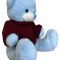Jucarie de plus ursulet peticel albastru cu hanorac grena