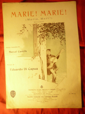 Partitura interbelica -Serenada - Marie! Marie! ( Maria , Mari!) de Ed.de Capua foto