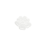 Aplicatie termoadeziva brodata Crisalida, 35 mm, floare Alba