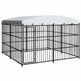 Cumpara ieftin Padoc pentru caini de exterior, cu acoperis, 300 x 300 x 210 cm