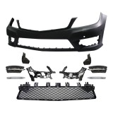 Set bara fata MERCEDES C-CLASS (W204), 03.2011-, cu 6 gauri senzori parcare; grunduit, de vopsit; type AMG, cu 6 gauri lumini de zi; cu grile inferio