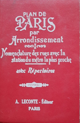 PLAN DES PARIS PAR ARONDISSEMENT ET COMMUNES DE BANLIEU ( LIMBA FRANCEZA ) foto