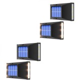 Комплект 4 стенни лампи, 6 LED, със сензор за светлина, соларно зареждане, топло бяло, 15W, BZRSH, Oem