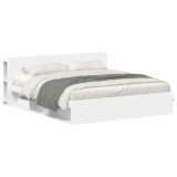 vidaXL Cadru de pat cu depozitare Alb 180 x 200 cm Lemn prelucrat 3433414