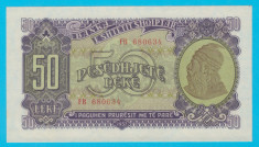 Albania 50 Leke 1957 UNC seria FB 680634 foto