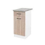 Praktik 40 dulap inferior 1 ușă 1 sertar, stejar alb-sonoma