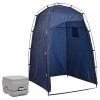 vidaXL Toaletă Portabilă Camping 10+10L cu Cort Albastru 130x130x210cm, WC Ecologic
