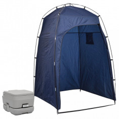 vidaXL Toaletă portabilă pentru camping, cu cort, 10+10 L