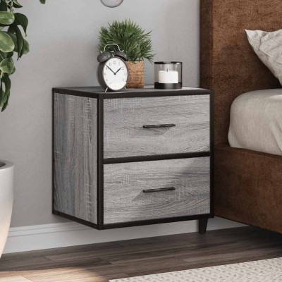 vidaXL Noptieră montată pe perete gri Sonoma 40x31x39,5 cm 848730 foto