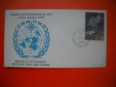 HOPCT PLIC S NR 518 ZIUA MONDIALA A METEOROLOGIEI 1970 ZAMBIA -NECIRCULAT foto
