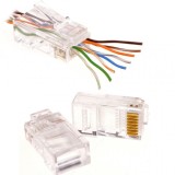 Mufa RJ45 UTP cat.6 passthrough (100 buc) - EMTEX &quot;EMT-PR6-UTP&quot;