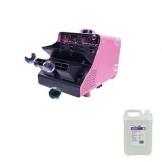 Pachet masina de baloane si lichid 5 l, IdeallStore&reg;, telecomanda wireless, roz