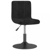 VidaXL Scaun de masă pivotant, negru, catifea