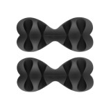 Organizator Cabluri PNI Tidy Clip 02, Silicon Autoadeziv, Set 2 Bucati, 8 Sloturi Totale, Negru