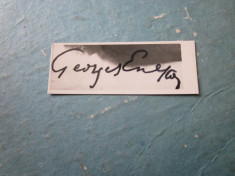 georges enescu autograf dim 17x3cm w foto