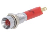 Lampă LED de Control Roșie 24VDC 6mm Metal