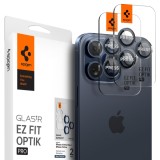 Folie camera pentru iphone 14 pro / 14 pro max / 15 pro / 15 pro max set 2 buc., spigen glas.tr optik, blue titanium