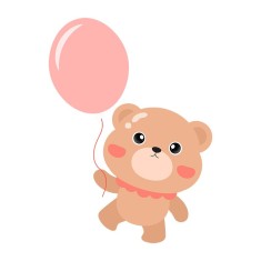 Sticker decorativ Ursulet , Multicolor, 76 cm, 3224ST foto