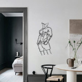 Decoratiune de perete, Cool Man 1, metal, 32 x 69 cm, negru, Enzo