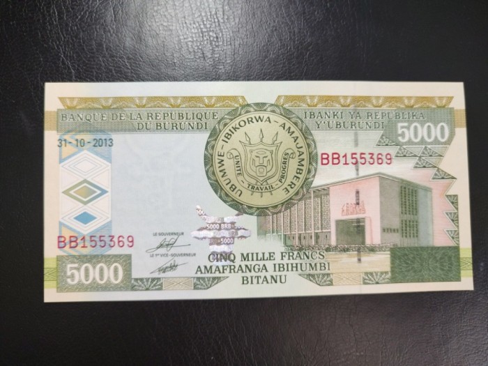 BURUNDI 5000 FRANCI 2013 UNC