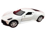 Macheta Bugatti Chiron alb metal 1:43 cu usi deschise, lumini si sunete