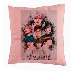Perna Decorativa BTS Army, 40x40 cm, Roz, Husa Detasabila, Burduf foto