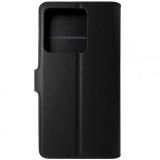 Husa tip carte cu stand Techsuit, aspect piele neagra, pentru Xiaomi Redmi Note 13 5G