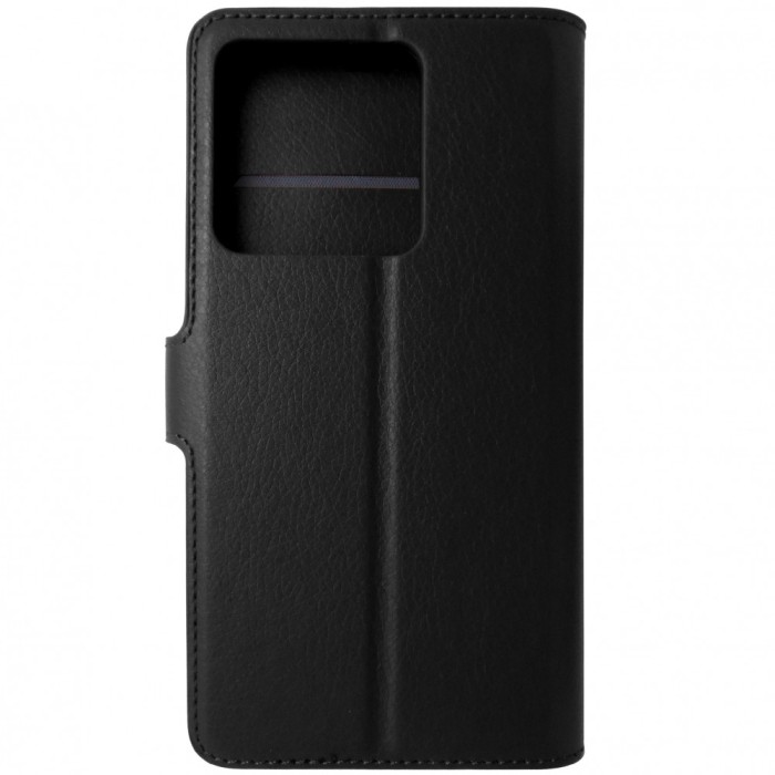 Husa tip carte cu stand Techsuit, aspect piele neagra, pentru Xiaomi Redmi Note 13 5G