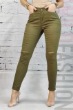 Cumpara ieftin CL699RR-120 Blugi skinny cu talie inalta si taieturi la nivelul genunchilor