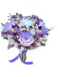 Buchet mare personalizabil cu trandafiri naturali criogenati si flori naturale uscate si criogenate, (Lila Mov Alb), Eventissimi&reg;