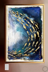 PESTI IN OCEAN, PICTURA FENG SHUI, TABLOU PICTURA 3D PICTURA CUTIT 40X50CM
