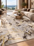 Cumpara ieftin Covor Elsa 12287, Marime 150 x 230 cm, Crem si Auriu Inaltime Fir 7 mm, Antialergic, Polipropilena, Living, Dormitor