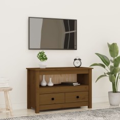 vidaXL Comodă TV, maro miere, 79x35x52 cm, lemn masiv de pin 821500