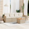 VidaXL Set canapele de grădină cu perne, 5 piese, bej, poliratan 3258180
