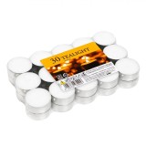 Set 30 Lumanari Pastila Albe, 3.5x1.5cm, Ardere 4h, Decorative, Ne parfumate, Pentru Evenimente Romantice, Suport Metalic, Interior