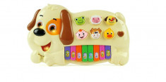 Pianina catelus de jucarie pentru copii cu melodii si sunete de animale RT2151A foto