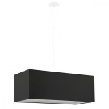 Candelabru Santa Negru, Țesătură/Sticlă/Oțel, 3 Becuri Dreptunghiulare Minimalist De Interior.