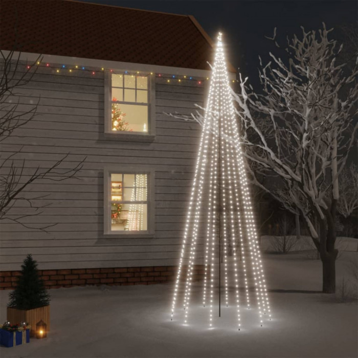 Brad de Craciun cu tarus, 732 LED-uri, alb rece, 500 cm GartenMobel Dekor