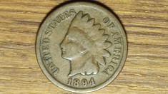 SUA / USA - moneda de colectie istorica - 1 indian head cent 1894 - cap indian - an mai rar !