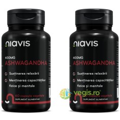 Pachet Ashwagandha 400mg 60cps+60cps