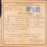 HST A1127 Adeverință absolvire clasa a IV-a 1948 Cluj