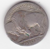 SUA 5 cents Buffalo Nickel &ndash; moneda cu bizon, an ilizibil