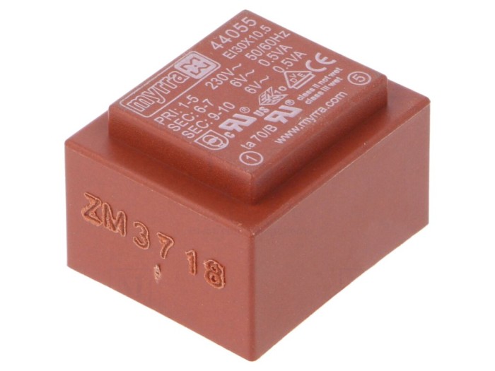 Transformator PCB &Icirc;ncapsulat 1VA 230V-6V