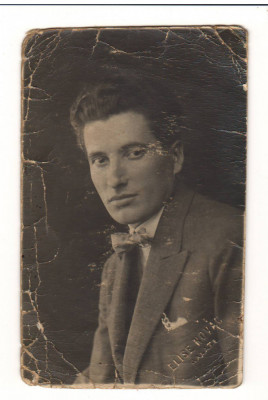 FOTO15082 - BARBAT LA COSTUM, PAPION, BUST. STUDIO FOTO ELISE NOVAC GALATI, 1924 foto