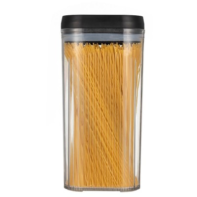 Cutie de Depozitare Alimente, Flippy, tip Container, 2.5L, Recipiente pentru Cereale in Bucatarie, Transparente cu Capac Negru foto