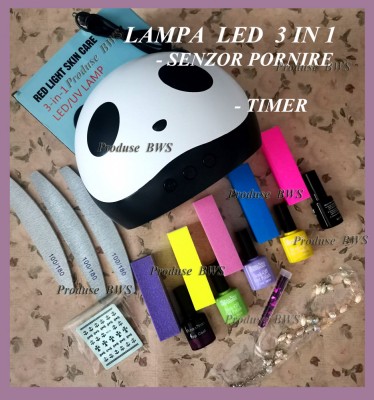 Kit LED SET 3 OJA UV SEMIPERMANENTĂ unghii false,BUFFER-set manichiura lampa led foto