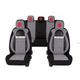 Set Huse Scaune Universale Racing, Gri cu Negru Personalizate cu Suzuki